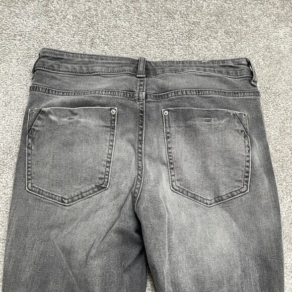 Zara Skinny Cropped Denim Jeans Womens  4 Washed Gray Slim Cut Hem Casual 28x27 - Picture 11 of 13